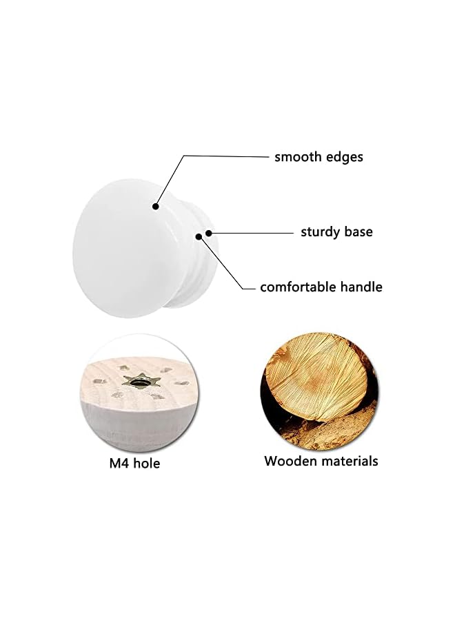 promass 12PCS Wood Cabinet Knobs Drawer Knobs Round Cabinet Dresser Knobs with Screws Pulls Door Knobs Drawer Handles Knobs for Cabinets and Drawers - Image 2