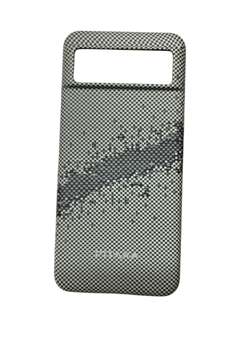 Generic - Carbon Fiber Pattern Phone Case for Google Pixel 8 Pro, Chevron Design Gray - Image 1