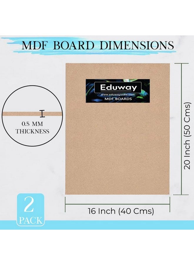 إدواي لوح خشبي من مادة MDF من Eduway® مقاس 16×20 بوصة للماندالا والليبان والفنون والحرف اليدوية المصنوعة من الراتنج، سمك 4 مم، عبوة من قطعتين - مادة كرتون ممتازة للفنانين وطلاب الفنون والحرف اليدوية - قطع صلبة بمقاسات صغيرة وكبيرة (40×50 سم) - Image 2