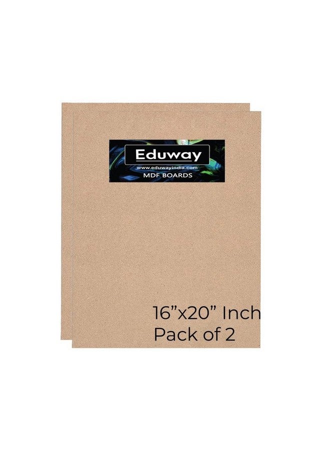 إدواي لوح خشبي من مادة MDF من Eduway® مقاس 16×20 بوصة للماندالا والليبان والفنون والحرف اليدوية المصنوعة من الراتنج، سمك 4 مم، عبوة من قطعتين - مادة كرتون ممتازة للفنانين وطلاب الفنون والحرف اليدوية - قطع صلبة بمقاسات صغيرة وكبيرة (40×50 سم) - Image 1