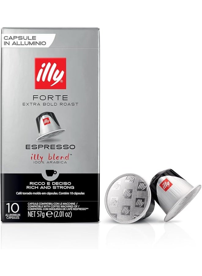 Illy Forte Extra Bold Roast Espresso Blend Coffee Capsules, 57 g