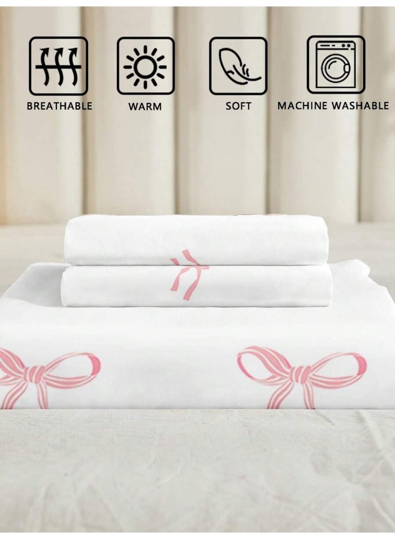 Pink Bow Bedding Set – Soft & Breathable Duvet Cover (150×200 cm) - Image 4