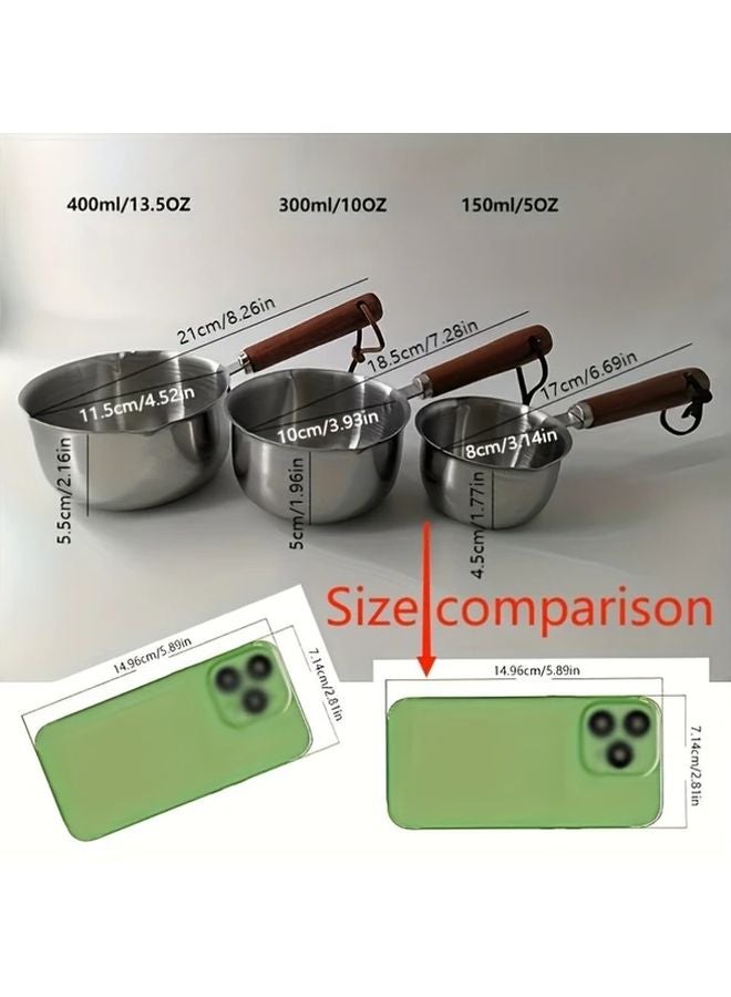 400ml Stainless Steel Oil Dispenser With Spout Heavy Duty Melting Pot For Butter Chocolate Cheese - Image 3