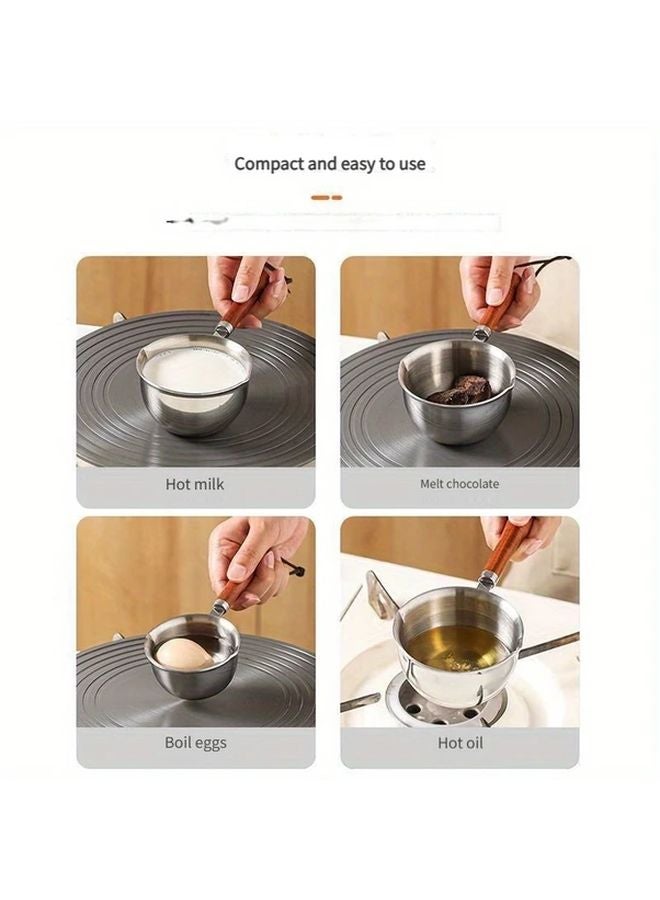 400ml Stainless Steel Oil Dispenser With Spout Heavy Duty Melting Pot For Butter Chocolate Cheese - Image 2