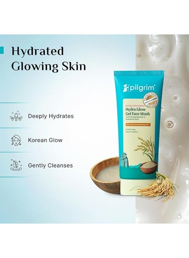 PILGRIM Korean Rice Water Hydra Glow Gel Face Wash 100 ml - Image 3