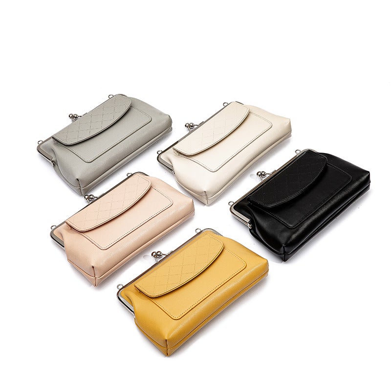 Women'S Bag K-Style Small Fresh Pure Color Clip Small Square Bag Simple Versatile Crossbody Large Capacity Mobile Phone Bag - Image 4