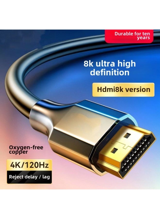 ماركة غير محددة خط HDMI 8K خط HD لصندوق الاستقبال التلفزيوني خط HD لخط الكمبيوتر خط مراقبة الكمبيوتر جهاز العرض خط 4K-اللون: إصدار جديد ترقية 8K حقيقي [كابل HDMI]-طول الخط: 1 متر  - Image 2