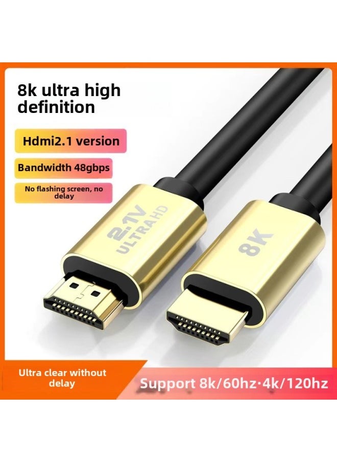 ماركة غير محددة خط HDMI 8K خط HD لصندوق الاستقبال التلفزيوني خط HD لخط الكمبيوتر خط مراقبة الكمبيوتر جهاز العرض خط 4K-اللون: إصدار جديد ترقية 8K حقيقي [كابل HDMI]-طول الخط: 1 متر  - Image 1