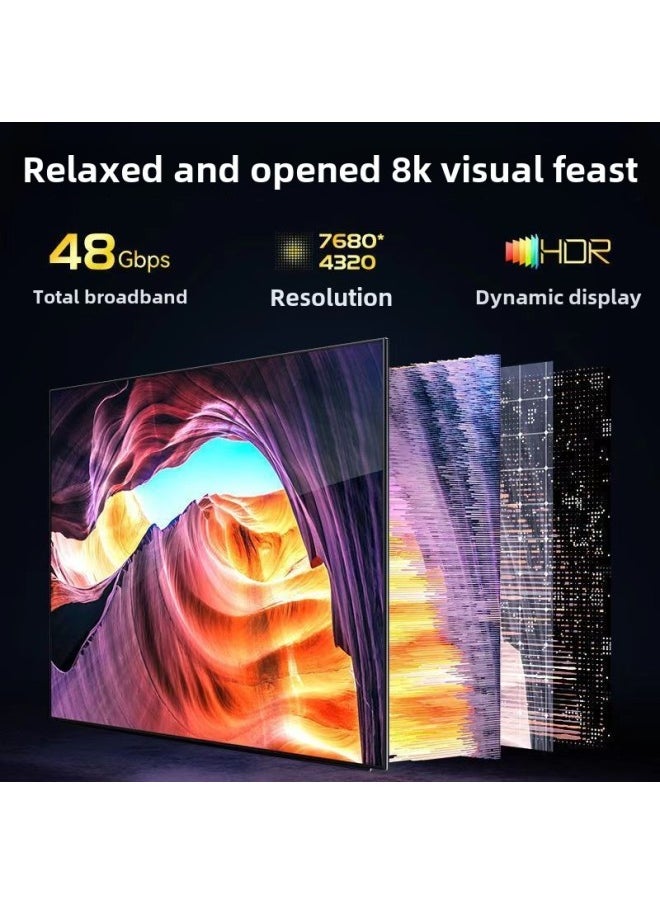 ماركة غير محددة خط HDMI 8K خط HD لصندوق الاستقبال التلفزيوني خط HD لخط الكمبيوتر خط مراقبة الكمبيوتر جهاز العرض خط 4K-اللون: إصدار جديد ترقية 8K حقيقي [كابل HDMI]-طول الخط: 1 متر  - Image 5