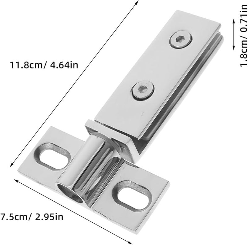 Heavy Duty Stainless Steel Shower Door Hinge Dual Hole Easy Installation Bathroom Glass Clip Replacement Hardware - Image 3