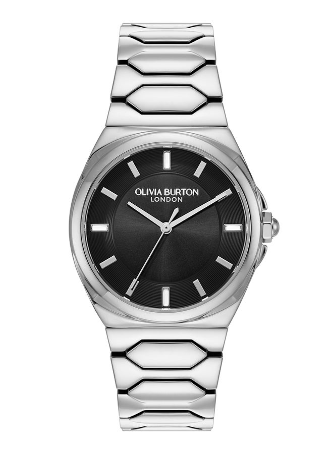OLIVIA BURTON ساعة نسائية بحالة من الفولاذ المقاوم للصدأ مع وسادة أنالوج - Image 1