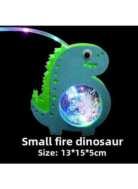 Children's LED Luminous Lantern Colorful Toy Portable Lantern Cartoon Small Lantern Square Night Market Stall-Color:Portable Dinosaur Model
