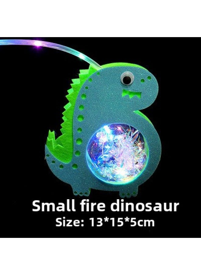 Children's LED Luminous Lantern Colorful Toy Portable Lantern Cartoon Small Lantern Square Night Market Stall-Color:Portable Dinosaur Model