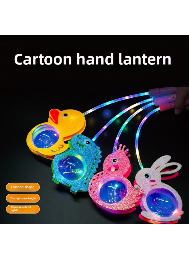 Children's LED Luminous Lantern Colorful Toy Portable Lantern Cartoon Small Lantern Square Night Market Stall-Color:Portable Dinosaur Model