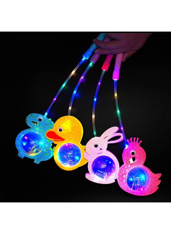 Children's LED Luminous Lantern Colorful Toy Portable Lantern Cartoon Small Lantern Square Night Market Stall-Color:Portable Dinosaur Model