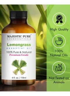 Majestic Pure Lemongrass Essential Oil - 118 ml | 100% Pure and Natural | Premium Grade Essential Oils for Aromatherapy, Diffusers, Skin, Massage and Humidifiers |  - Image 3