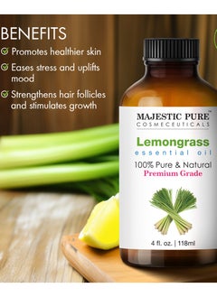 Majestic Pure Lemongrass Essential Oil - 118 ml | 100% Pure and Natural | Premium Grade Essential Oils for Aromatherapy, Diffusers, Skin, Massage and Humidifiers |  - Image 4