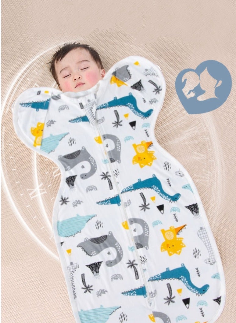 joybuy Baby Swaddle Size M, Baby Sleeping Bag, Baby Sleeping Bag with Arms, Newborn Swaddle 2-Way Zipper All-In-One, Suitable for Baby 3-9 Months, Suitable for Baby Weight 5-7.5kg (Jurassic Pattern)  - Image 1