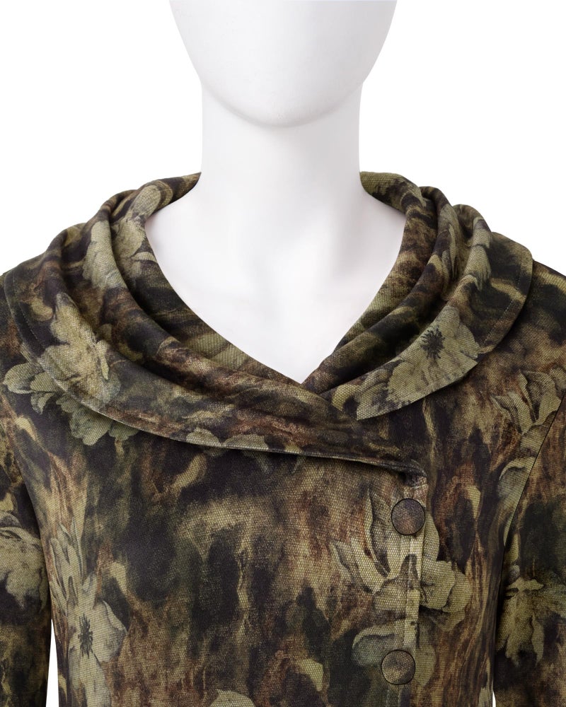 VALOLIA Sweaters For Women: Womens Sweaters Dressy Casual - Womens Sweatshirt - Long Sweatshirts For Women Plus Size Dressy Tops Brown Flower XX-Large - Image 4