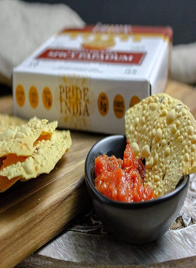 Pride Of India - Tikka Curry Mung Bean Papadum Lentil Crisp, Pack of 6-10 count (3.53oz - 100gm) - Instant Microwaveable Vegan Healthy Crackers | Tastes like Indian Curry Sauce | Mild Spice Level - Image 3