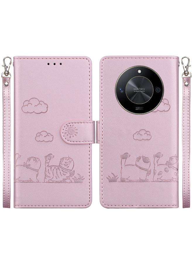 Zaboon Case For Honor X9b / Magic6 Lite Cute Cats RFID Leather Phone Case - Image 1