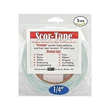 Scor-Pal Scor-Tape 1/4" X 27yds (5 Rolls) (Original Version) - Image 1