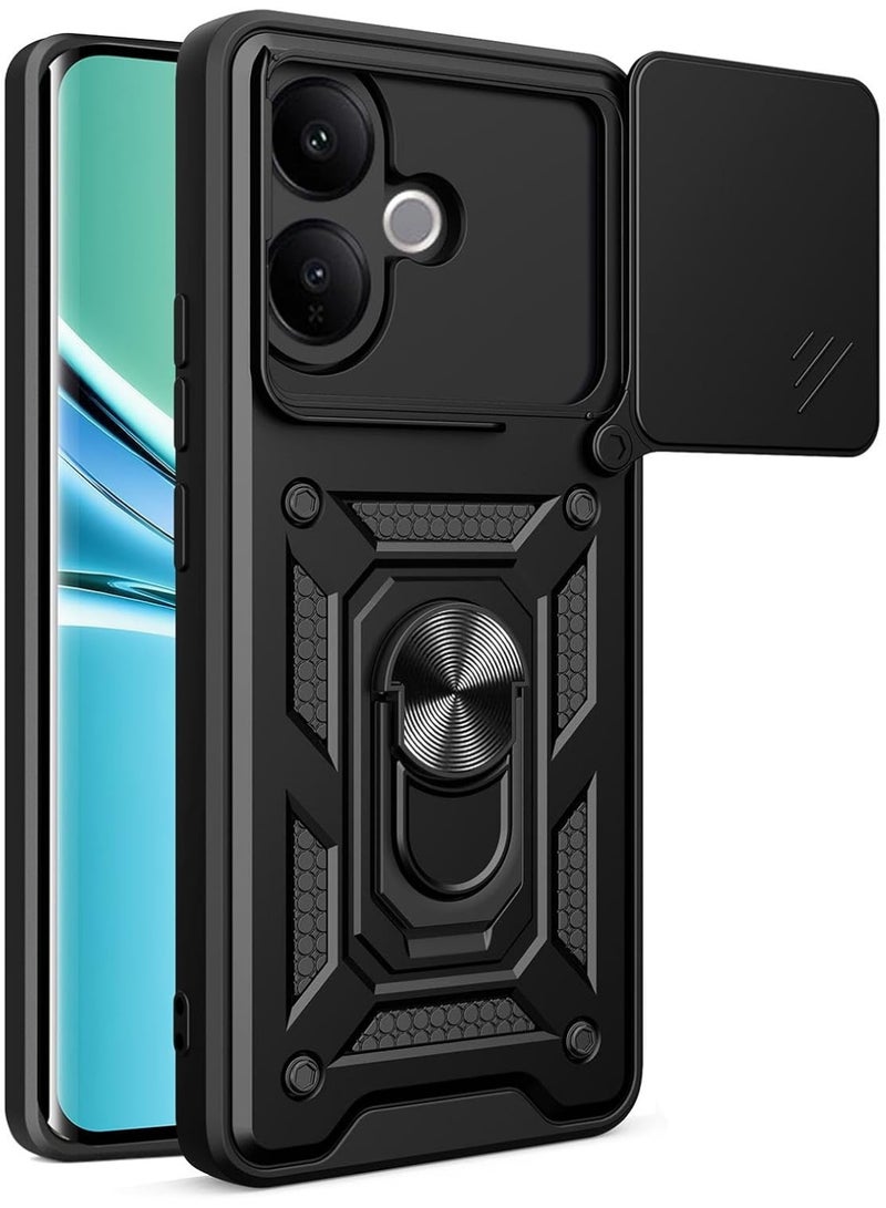 جراب vivo v60 lite كام شيلد مقاوم للصدمات والخدوش حماية كاملة بتصميم جذاب مع غطاء للكاميرا وحلقة معدنية متعدد الوظائف لهاتف فيفو في 60 لايت (vivo v60 lite cover)