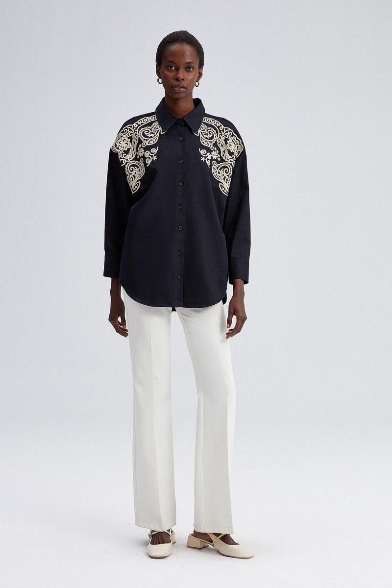 Touche Front Embroidered Oversize Shirt  - Image 2
