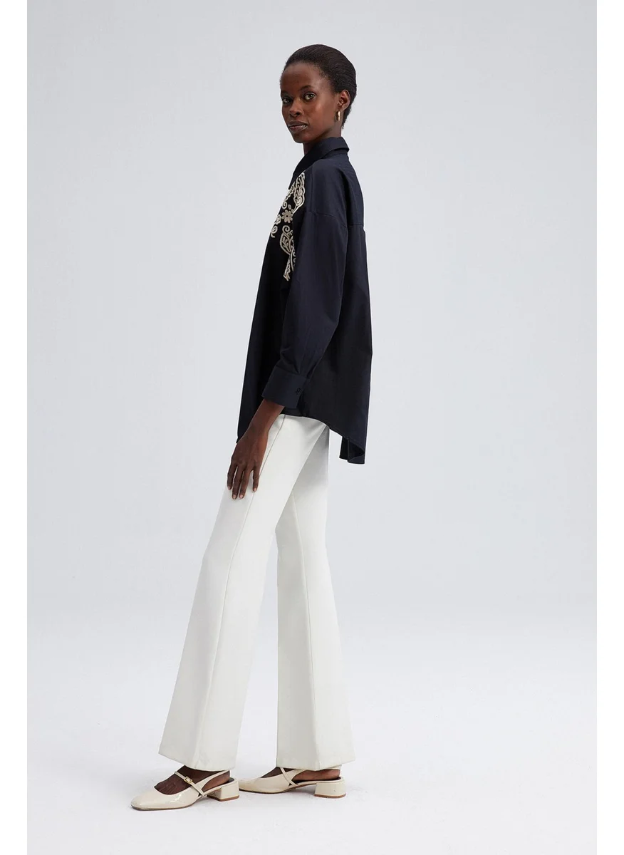 Touche Front Embroidered Oversize Shirt