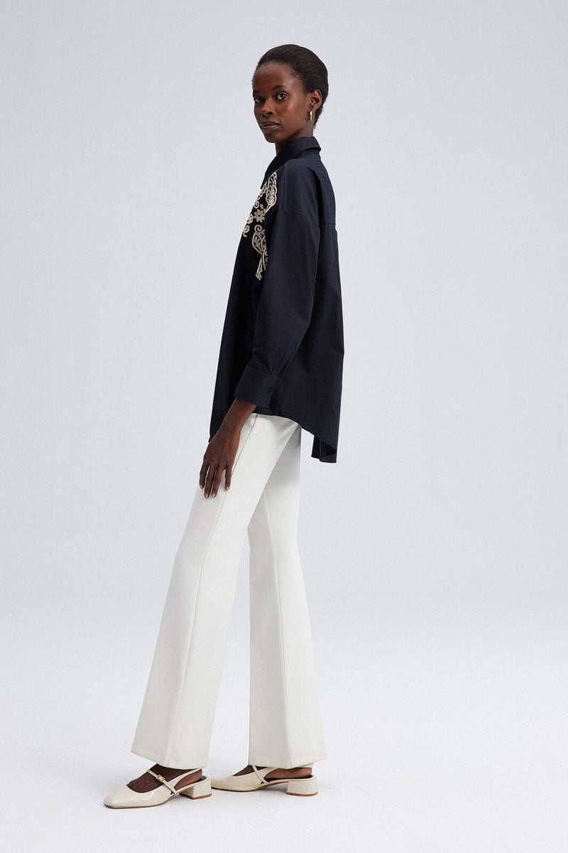 Touche Front Embroidered Oversize Shirt  - Image 3