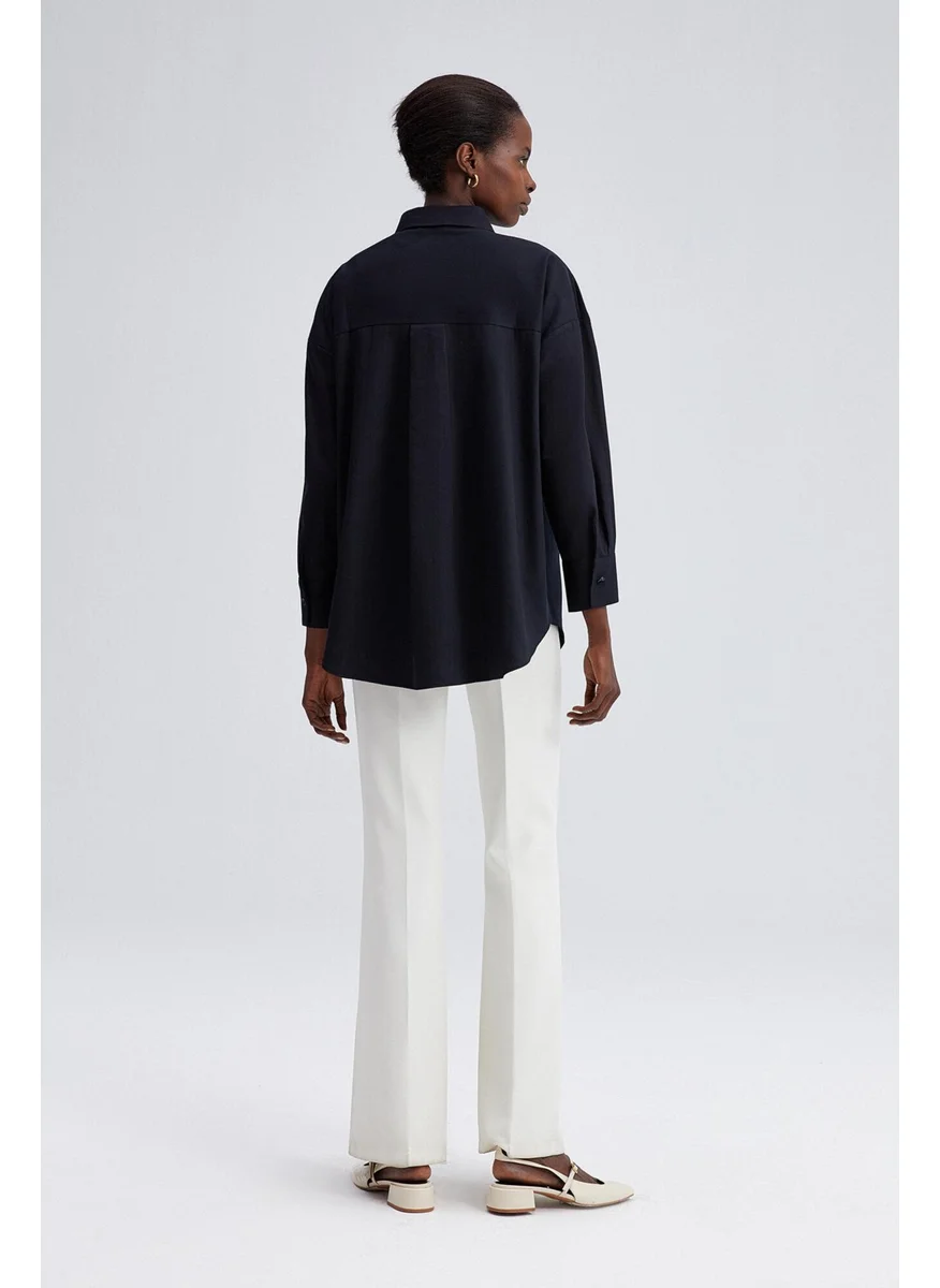 Touche Front Embroidered Oversize Shirt