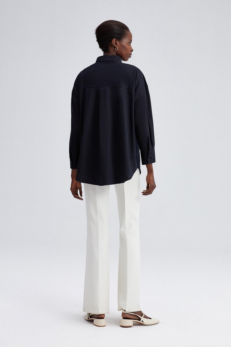 Touche Front Embroidered Oversize Shirt  - Image 4