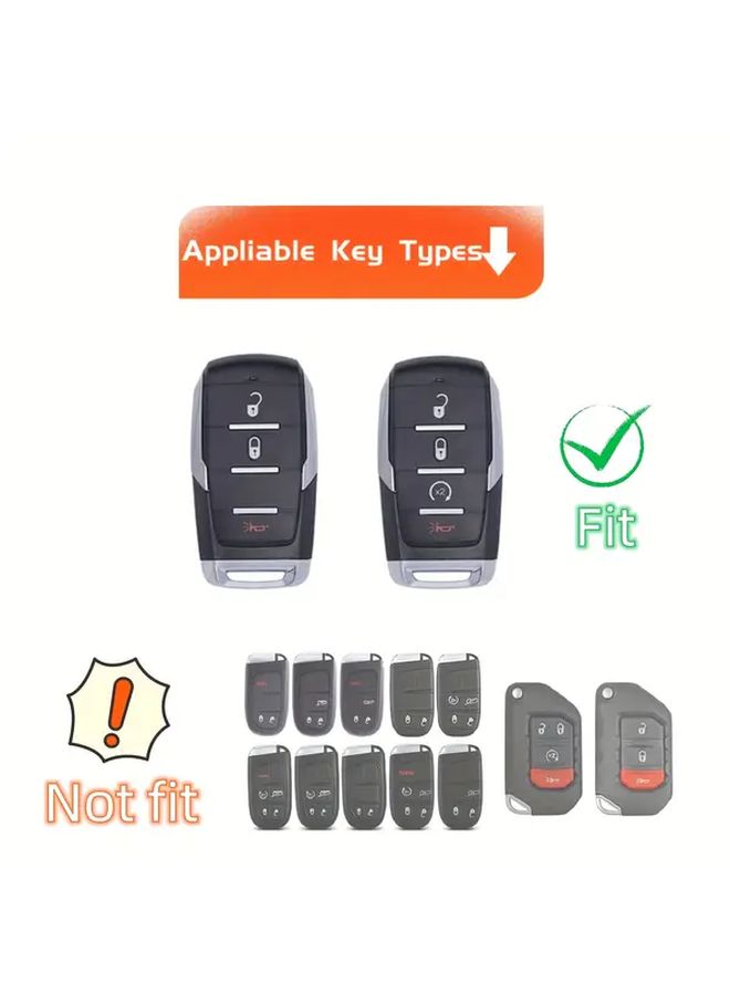 Black Key Fob Cover With Lanyard For Dodge Ram 1500 2500 3500 5500 Protective Shell - Image 5