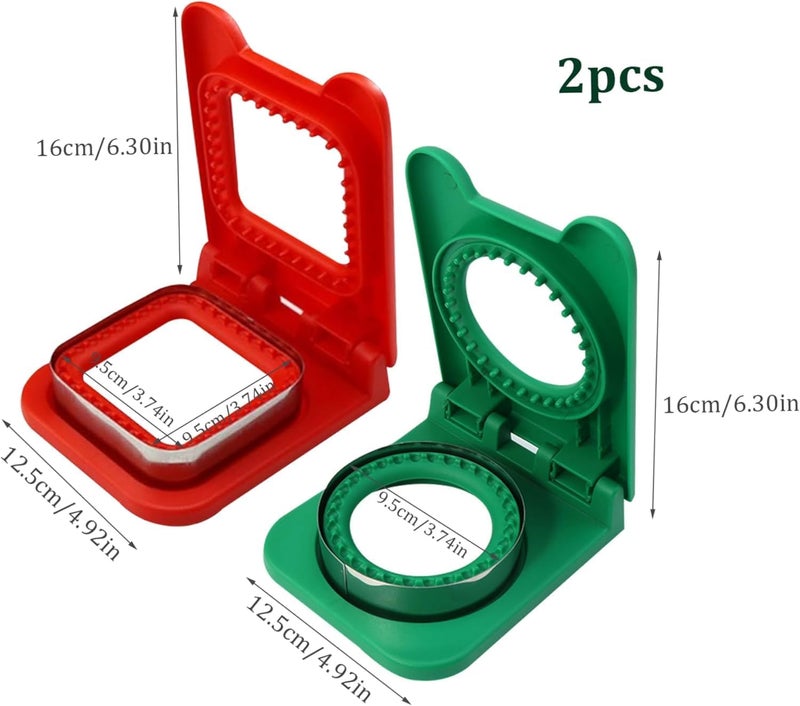 Hemtik Sandwich Cutter and Sealer Serrated Design Stainless Steel Makes Pocket Sandwiches Square and Round - Image 3