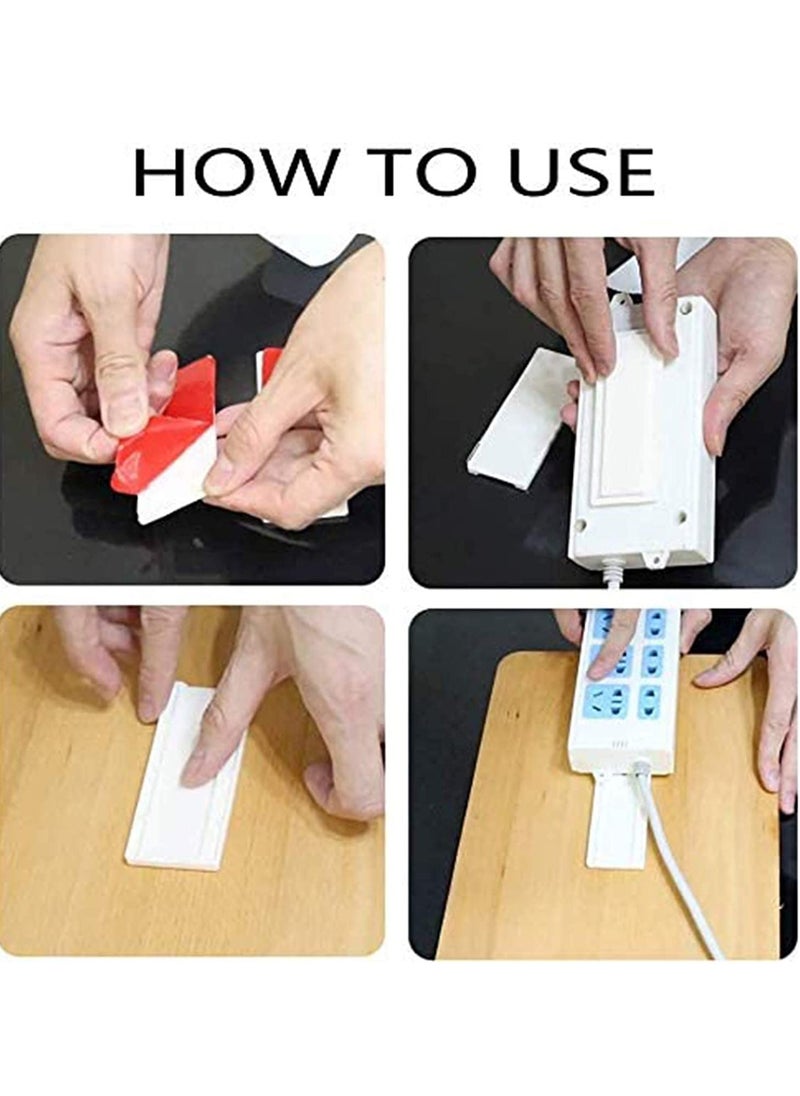 SYOSI Self Adhesive Power Strip Fixator No Hole Plug-in Wall Mount Socket Sticker Reusable Adapter Fixer (Pack of 2)  - Image 5