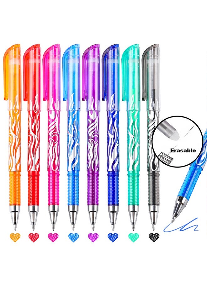 RIANCY 8PCS Colorful Erasable Gel Pens Set – Thermo-sensitive Ink, 0.5mm Fine Tip, Smooth Writing & Easy to Erase  - Image 1