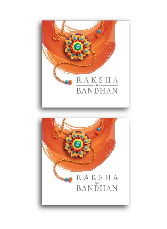 D2c D2C Card stock Happy Raksha Bandhan Card. Rakhi Card for Small Businesses, Online Shops, and Stores, 4X4 Inch D2 (24)  - Image 1