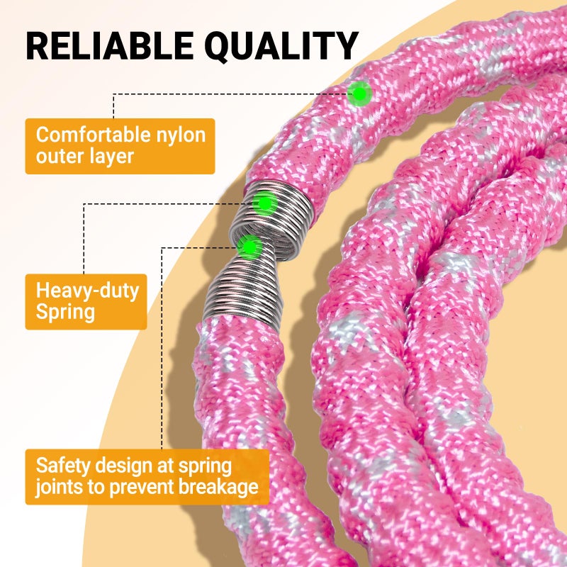 Brobantle Soft Fitness Spring Hoop for Women Weight Loss, 3.3 lbs Weighted Exercise Infinity Hoop, Foldable and Portable Hula Circle Hoops for Home Travel (Pink) - Image 4