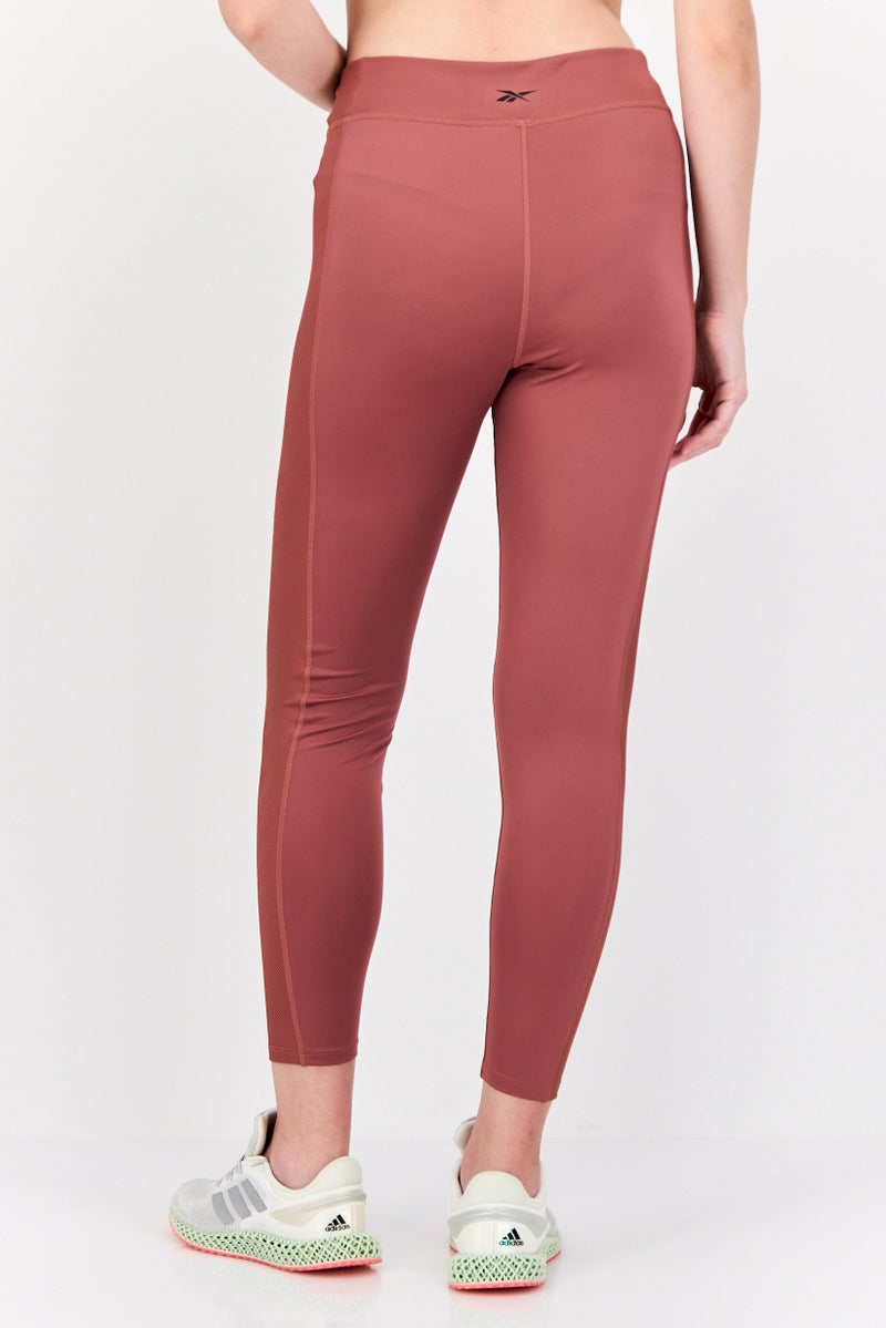 Reebok سراويل اليوغا الرياضية النسائية عالية الخصر، وردي قديم - Image 3