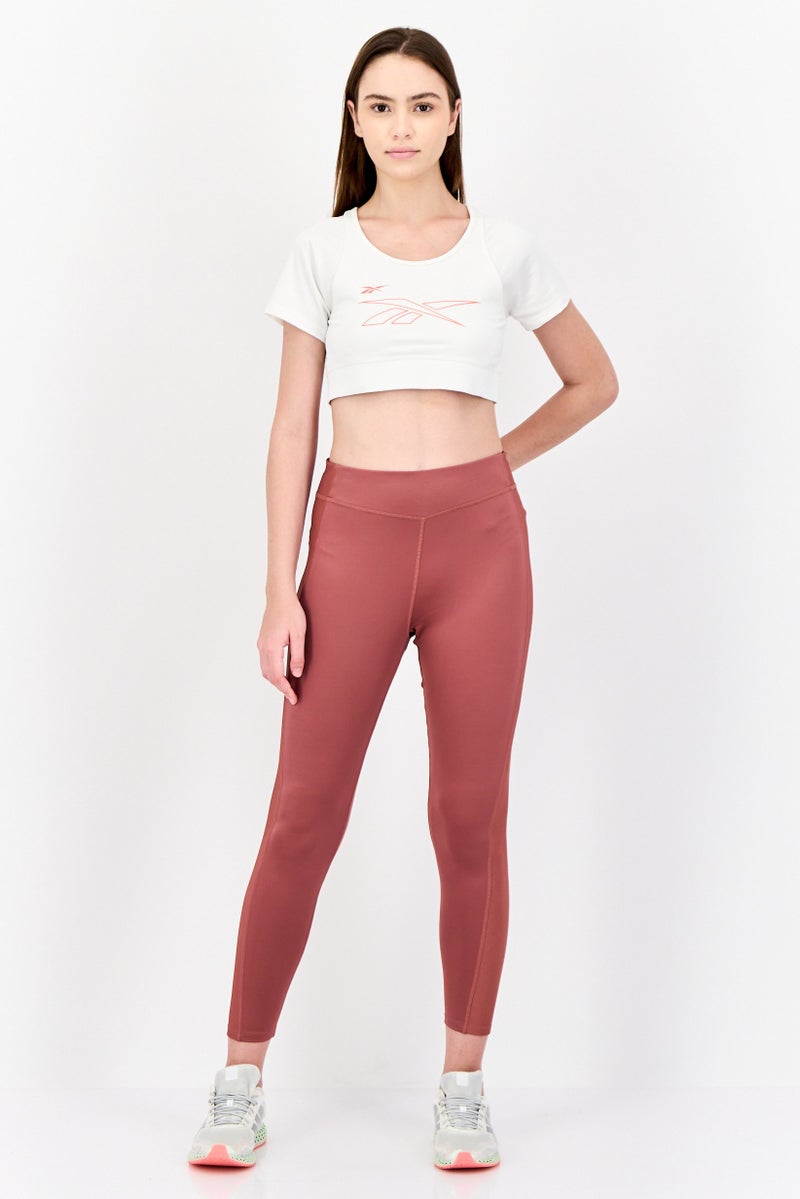 Reebok سراويل اليوغا الرياضية النسائية عالية الخصر، وردي قديم - Image 4