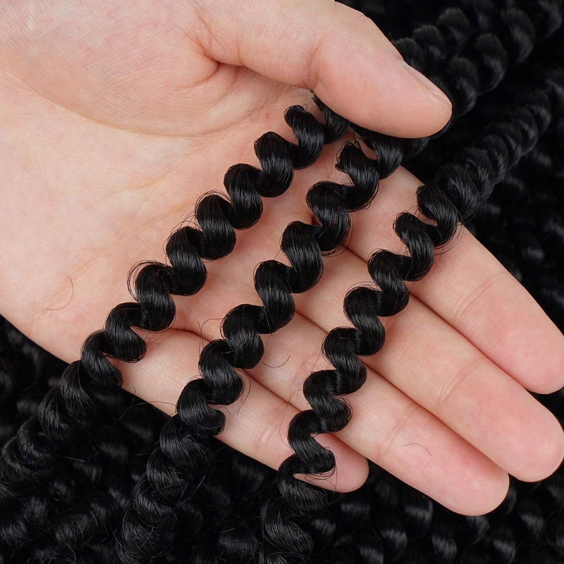 Beyond Beauty Spring Twist Crochet Hair 90strands 8 Inch Fluffy Spring Twists Braiding,Spring Twist Crochet Braids Bomb for Black Women (1B) - Image 3