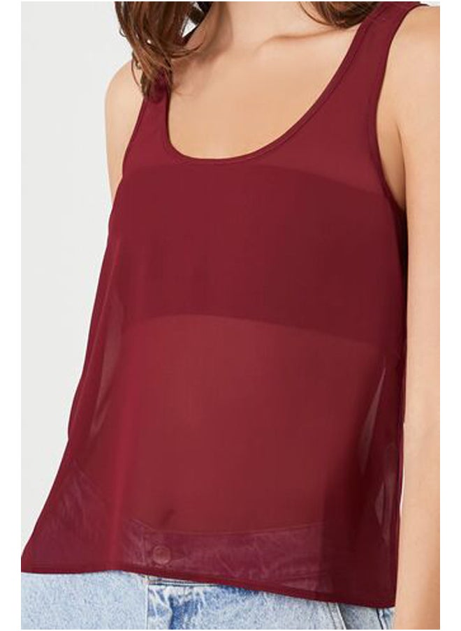 FOREVER 21 - Chiffon Scoop Tank Top - Image 1