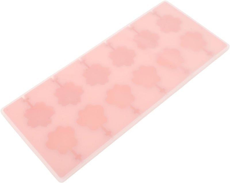 Silicone Baking Mold for Lollipop and Candy Making, Non-stick Dessert Mold with Cover, 12-cavity Cherry Blossom and Cat Paw Design, DIY Candy and Chocolate Baking Supplies - Image 1