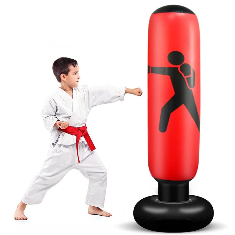 Optifit ® Inflatable Punching Bag for Kids Adults, Punching Bag Karate Inflated Toy Gifts for Boys and Girls, Boxing Bag for Immediate Bounce-Back for Taekwondo, Relieve Pent Up Energy - Image 1