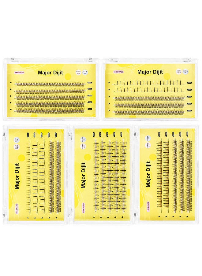 MAJOR DIJIT Major Dijit False Eyelashes Clusters 5 Rows Mixed Segement Design Lightweight Natural DIY Makeup Eyelash Extension  - Image 2