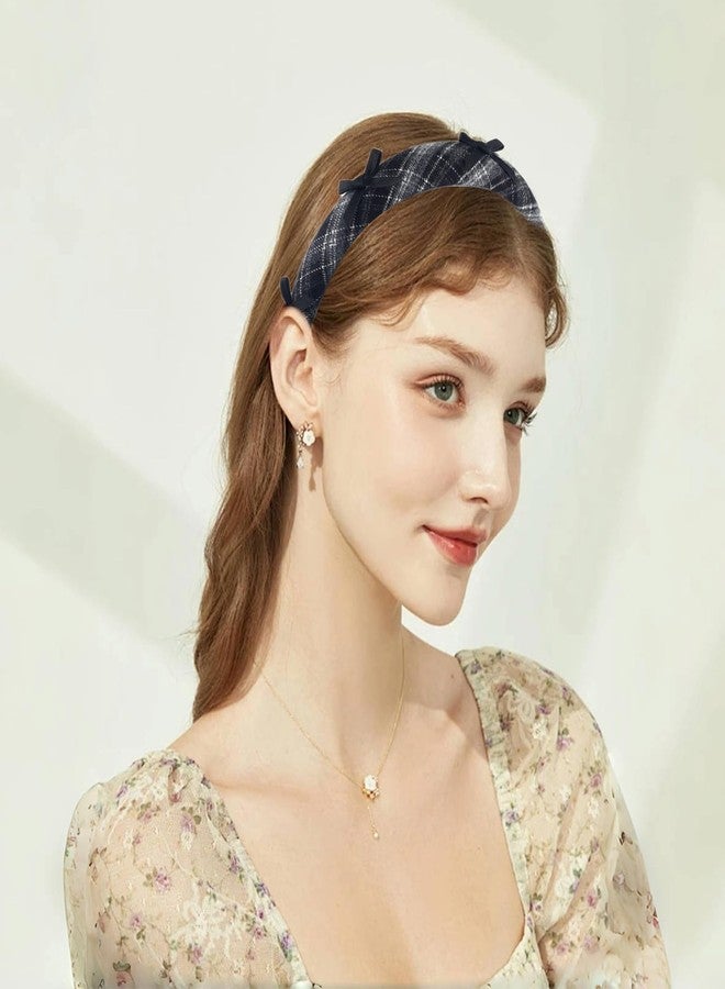 ZLSPTK 3Pcs Padded Headbands for Women Girls Cute Thick Bowknot Plaid Hairbands Adult Set Black Brown Red Skincare Hair Hoop Wide Non Slip Soft Headwear Cloth Bulk Fashion Accessories Makeup Christmas Gift - Image 5