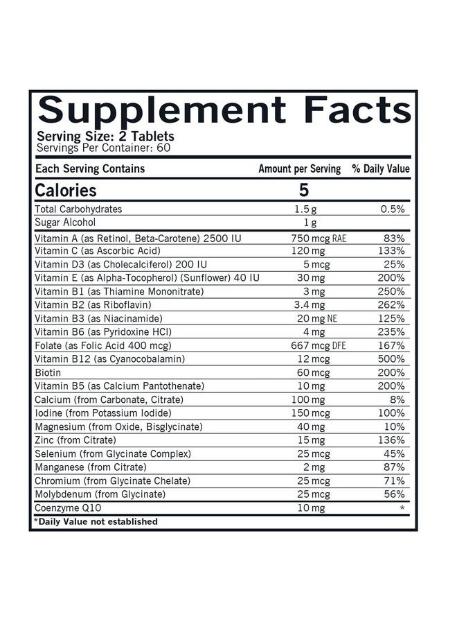 Kirkman - Children's Chewable Multivitamin & Mineral - 120 Tablets - Potent Broad-Spectrum Vitamin/Mineral Supplement - with Xylitol - Natural Mango Peach Flavor - Image 2