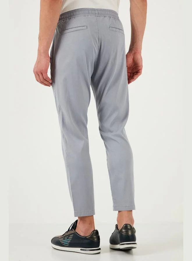 Buratti  Buratti Cotton Slim Fit Elastic Waist Straight Leg Trousers Men's TROUSERS 5545S87JMILANO for Men | Best Price UAE