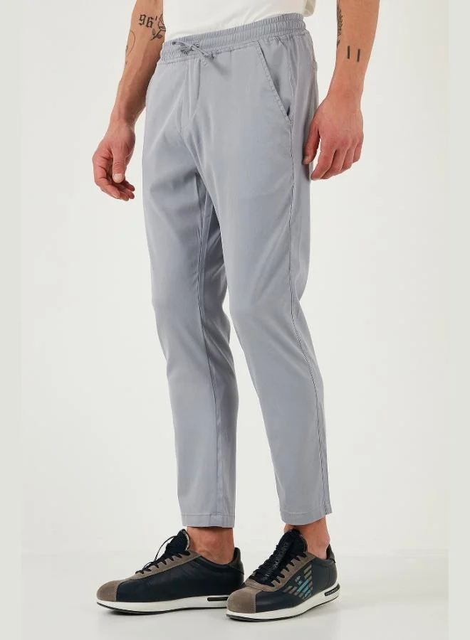 Buratti  Buratti Cotton Slim Fit Elastic Waist Straight Leg Trousers Men's TROUSERS 5545S87JMILANO for Men | Best Price UAE