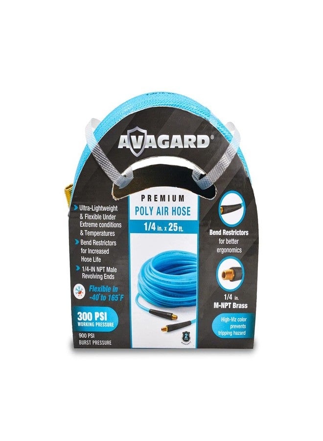AVAGARD 1/4" x 25' Polyurethane Air Hose - Lightweight, Flexible & Durable Pneumatic Hose for Industrial, Automotive, Construction & Manufacturing, 300 PSI, Ozone, Kink & Abrasion Resistant